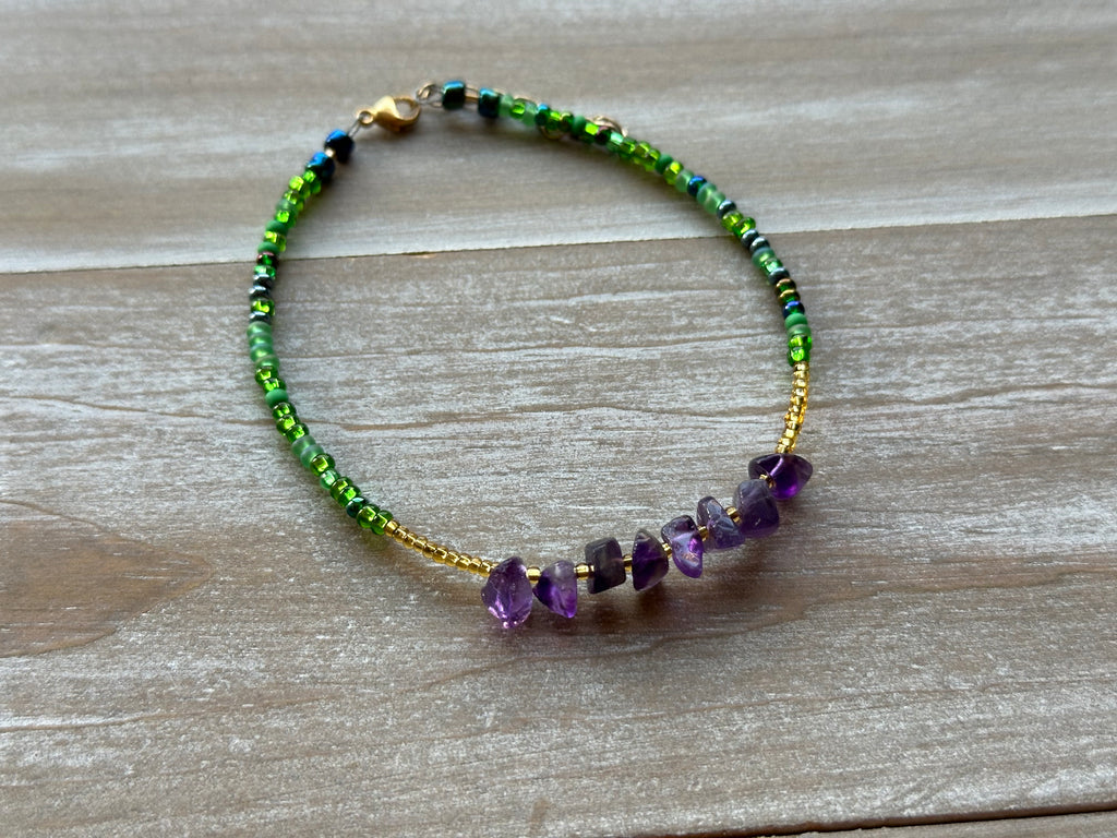AMETHYST CLUSTER | CRYSTAL ANKLET