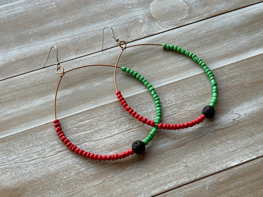 BLK HERITAGE KULTURE COLLECTION | BEADED INFINITY HOOPS