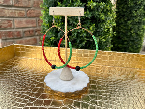 BLK HERITAGE KULTURE COLLECTION | BEADED INFINITY HOOPS