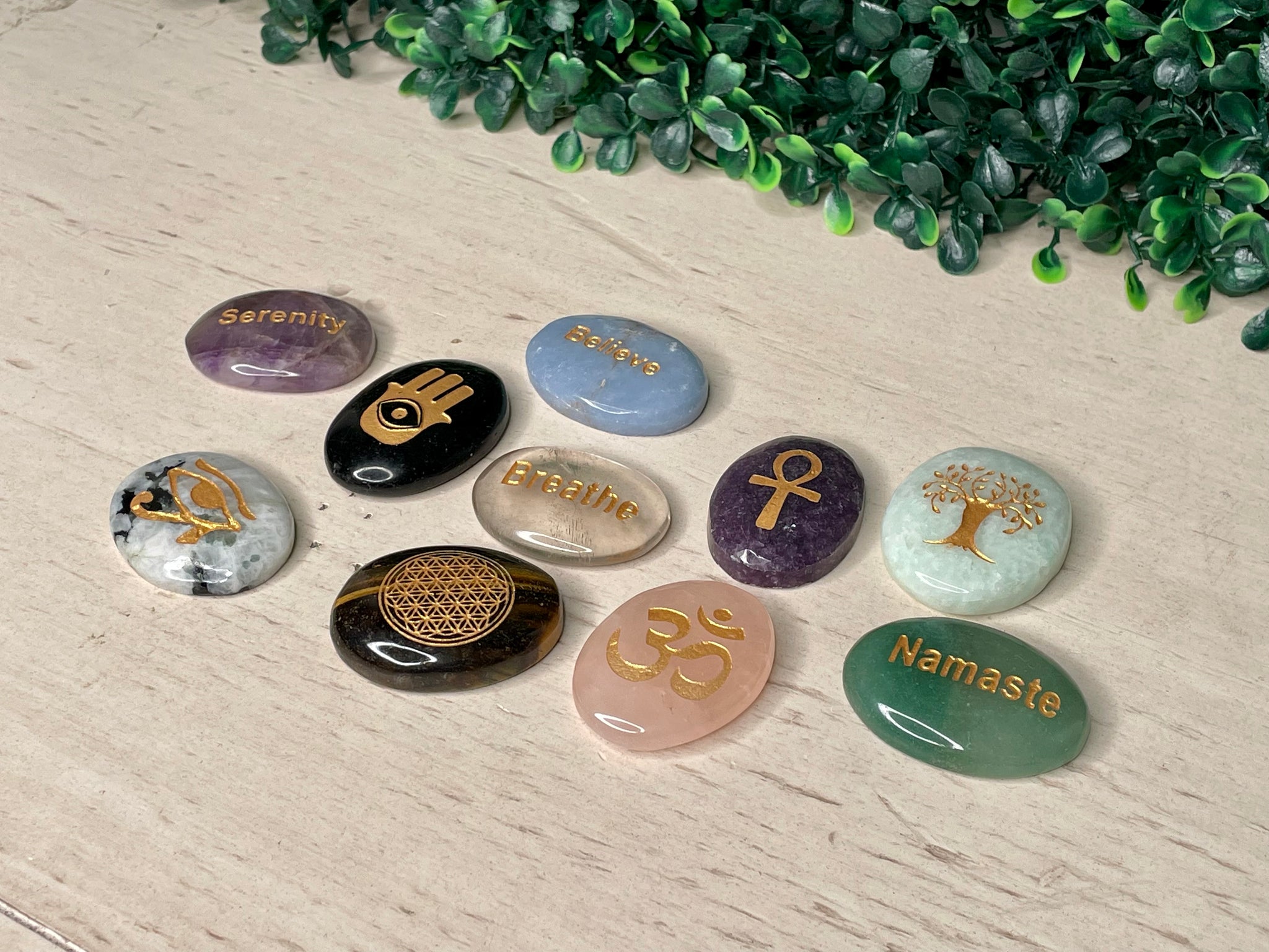 TIGER'S EYE | 'FLOWER OF LIFE' WORRY STONE