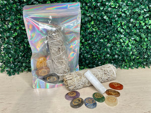 SEVEN CHAKRAS WORRY STONE | CRYSTAL KIT
