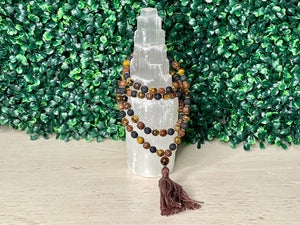 TIGER'S EYE + RUDRAKSHA + LAVA | MALA BEADS